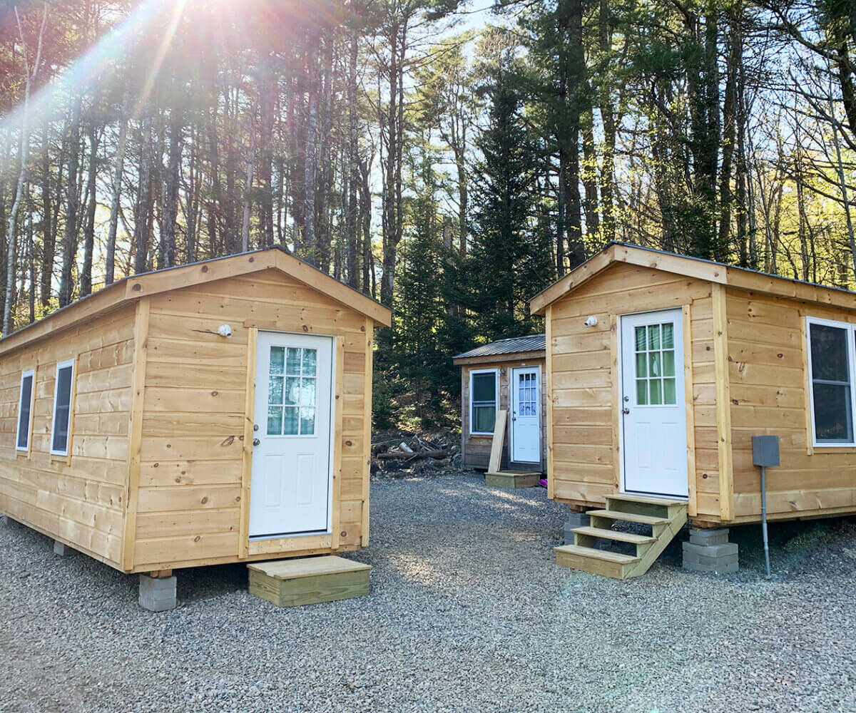 A group of small cabins